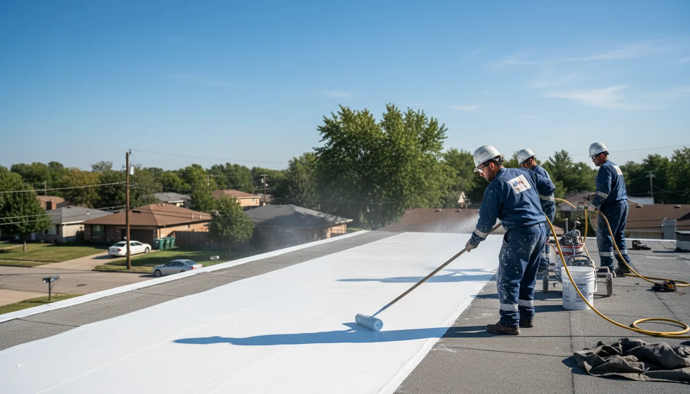 Commercial roof coating in Shirland, IL near me
